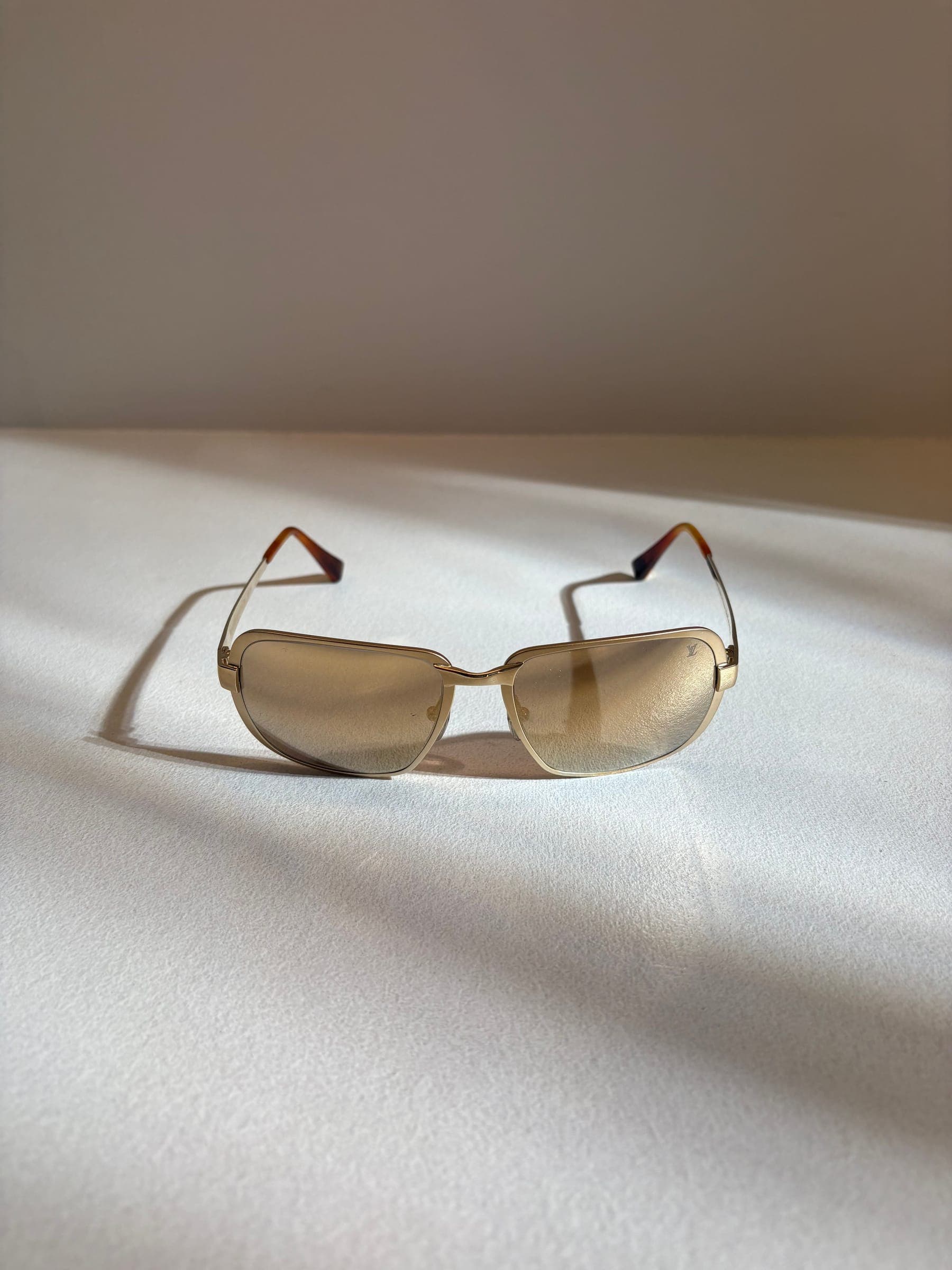 Louis Vuitton Gold Metal Square Sunglasses