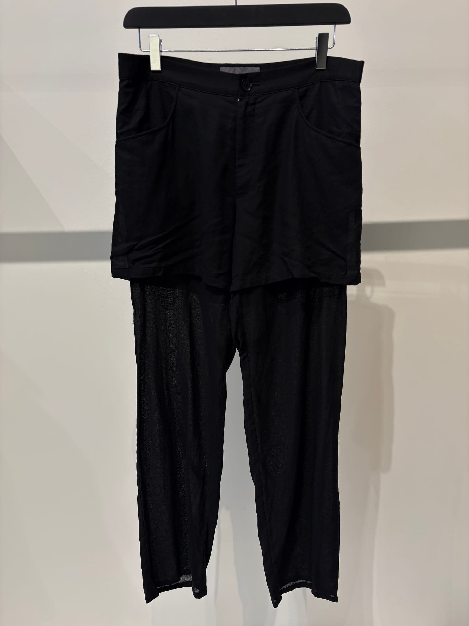 Yohji Yamamoto +Noir Black Layered Pants