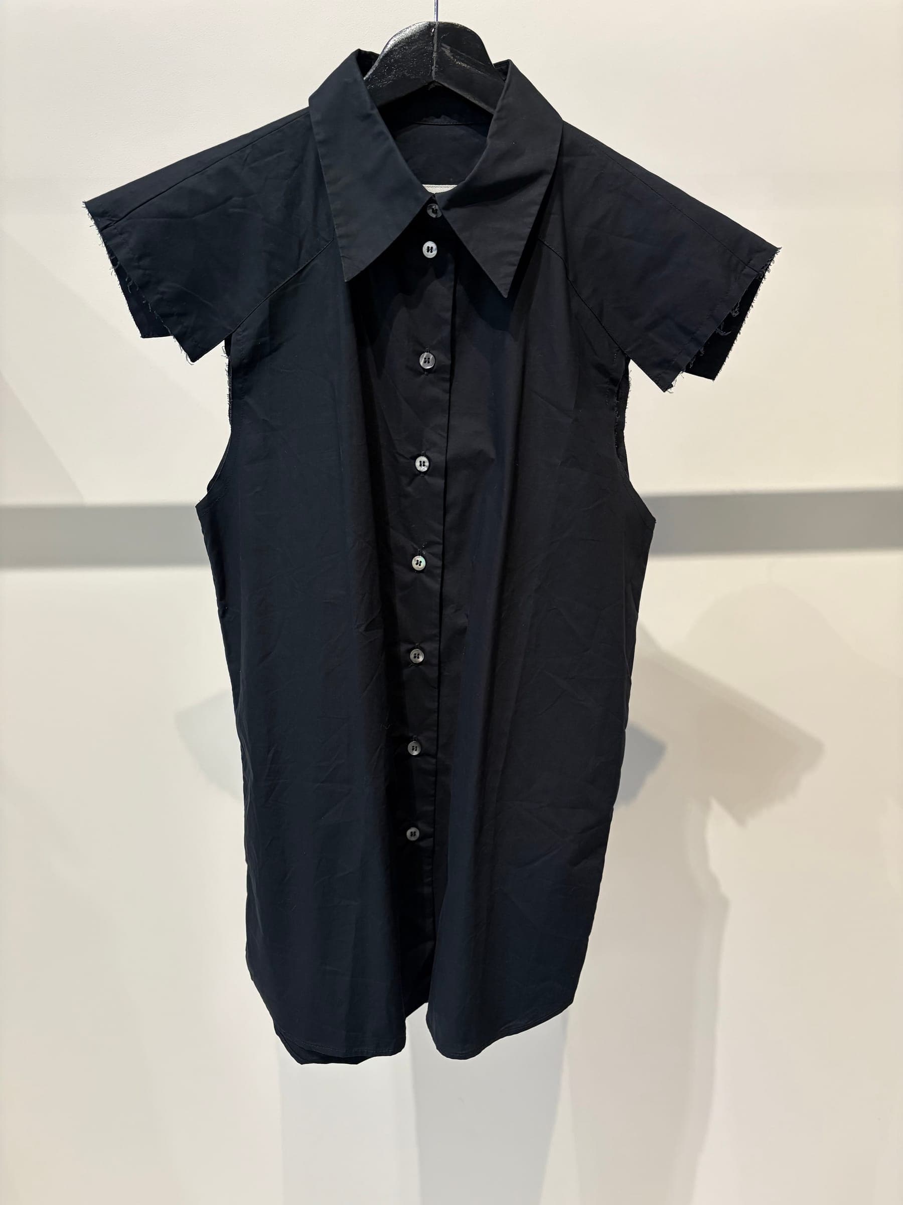 MM6 Maison Margiela Cut-Out Cotton Button-Up Shirt