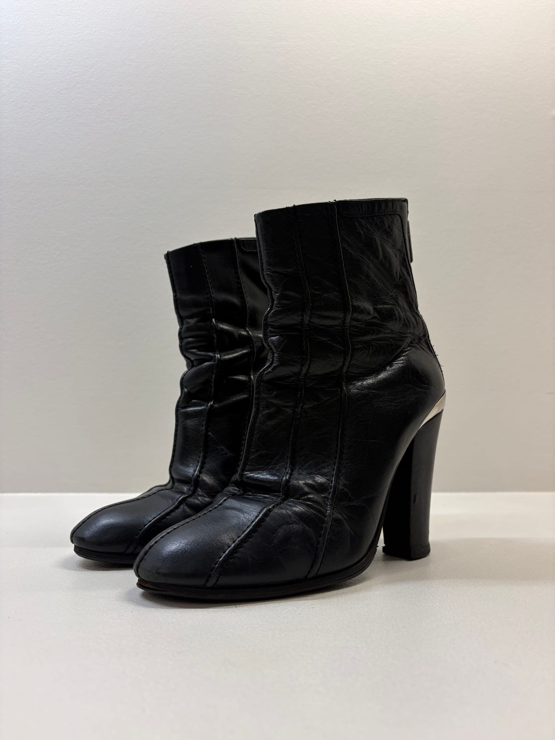 Undercover Leather Back-Zip Boots